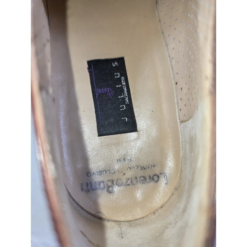 Lorenzo Banfi Mens Dress Shoes Vintage Leather Made In Italy Oxford Sz 8.5